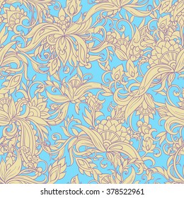 Excellent lace seamless background floral pattern in the ethnic style