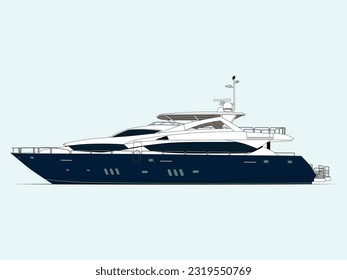Excellent luxury high resolution yacht vector.
