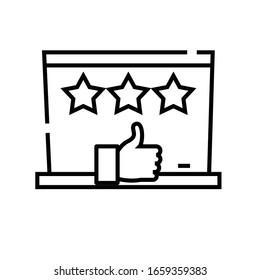 Excellent marks line icon, concept sign, outline vector illustration, linear symbol.