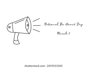 Excellent National Be Heard Day single-line art for celebrating the holiday.