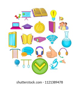 Excellent pupil icons set. Cartoon set of 25 excellent pupil vector icons for web isolated on white background