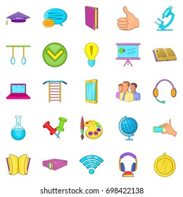 Excellent pupil icons set. Cartoon set of 25 excellent pupil vector icons for web isolated on white background