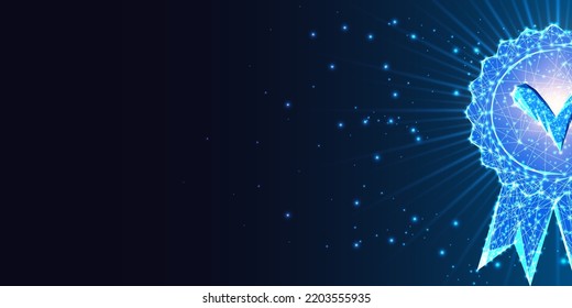 Excellent quality, luxury service futuristic glowing style concept banner on dark blue background