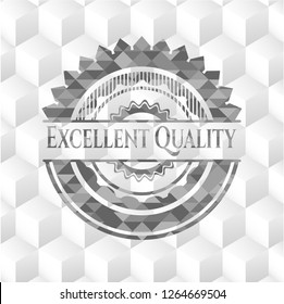 Excellent Quality realistic grey emblem with cube white background