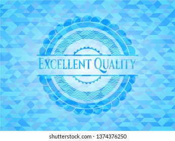 Excellent Quality realistic light blue emblem. Mosaic background
