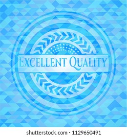 Excellent Quality sky blue emblem. Mosaic background