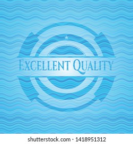 Excellent Quality water wave representation style badge. Vector Illustration. Detailed.