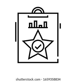 Ausgezeichnetes Ergebnis-Zeilensymbol, Concept-Zeichen, Umriss-Vektorillustration-Illustration, Linearsymbol.