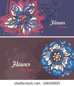 excellent retro floral and linear  background