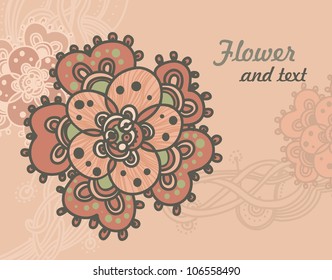 excellent retro floral and linear  background