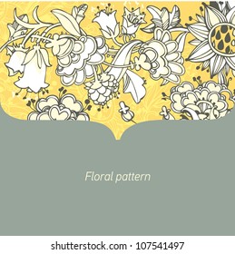 excellent retro floral and linear background