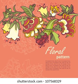 excellent retro floral and linear background