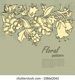 excellent retro floral and linear background
