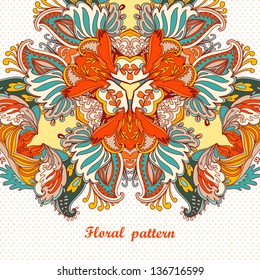 excellent retro floral and linear background