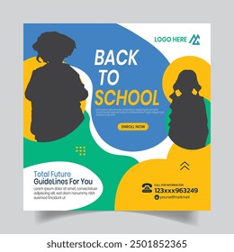 Excellent School Admission Social Media Post Design Template
