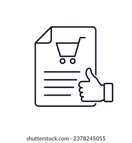 An excellent selling proposition.  Vector linear icon isolated on white background.