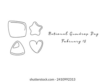 Excellent single-line artwork for National Gumdrop Day celebrations.