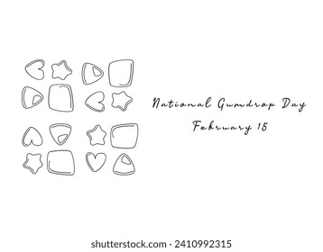 Excellent single-line artwork for National Gumdrop Day celebrations.