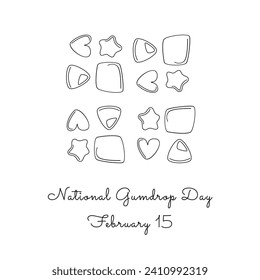 Excellent single-line artwork for National Gumdrop Day celebrations.