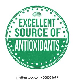 Excellent Source Of Antioxidants Grunge Rubber Stamp On White Background, Vector Illustration