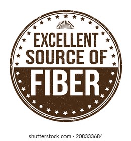 Excellent source of fiber grunge rubber stamp on white background, vector illustration