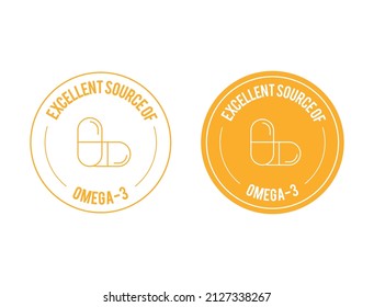excellent source of omega 3 fatty acid icon vector illustration