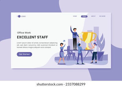 Excellent Staff Office Worker Landing Page