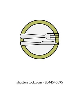 Excellent, table etiquette colored icon. Can be used for web, logo, mobile app, UI, UX