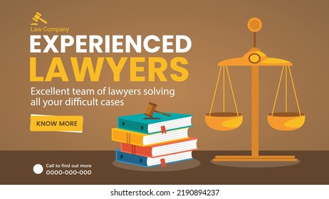 Excellent Team Of Lawyers Solving All Your Difficult Cases Landscape Banner Design.