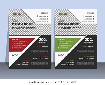 excellent template for designing real estate flyers with coordinated color schemes