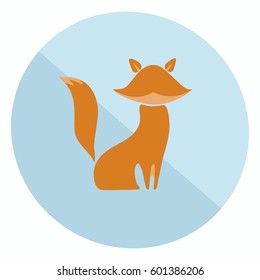 Excellent two-colored orange flat fox icon for your design