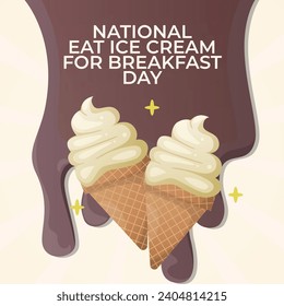 An excellent vector graphic for celebrating National Eat Ice Cream for Breakfast Day is this one.