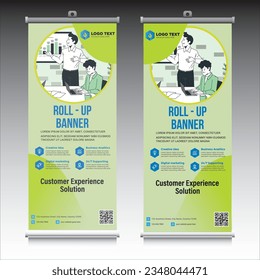 Excellent vector roller banner with stunning visuals and beautiful typography for advanced brand promotion and event displays.
