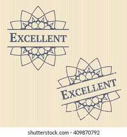 Excellent vector seal. Distressed and original badges. Premium vector stamps. Round service signs. Seal logo.