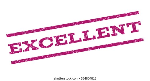 Excellent watermark stamp. Text tag between parallel lines with grunge design style. Rubber seal stamp with dust texture. Vector purple color ink imprint on a white background.