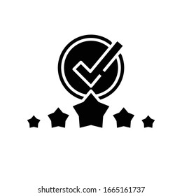 Excellent work black icon, concept illustration, vector flat symbol, glyph sign.