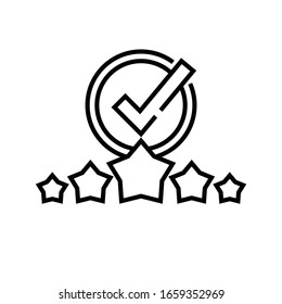 Icono de línea de trabajo excelente, signo de concepto, ilustración de vector de contorno, símbolo lineal.