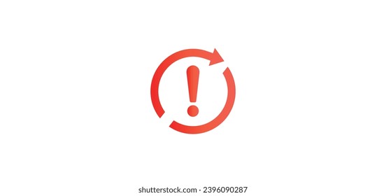 Exception, error, incident concept red colored vector gradient icon on white background. Error, exception symbol vector eps10.  