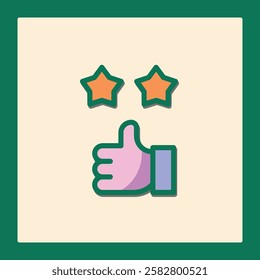 Exceptional Customer Experience: A Two-Star Thumbs Up Icon