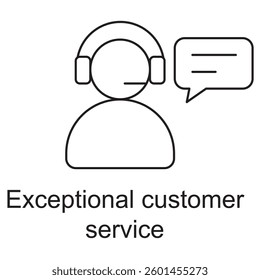 Exceptional customer service Icon, Delivering Excellence The Key to Exceptional Customer Service, Customer Service Mastery Creating Unforgettable Experiences, vector