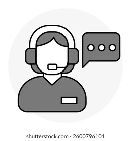 Exceptional customer service, Support assistance, Client care, Reliable customer experience. Vector Editable Stroke Icon.