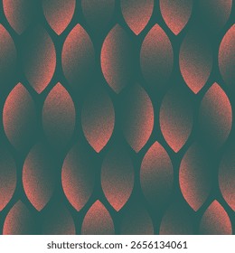 Exceptional extravagant boho seamless pattern grainy textured red green vector abstract background. Magnificent bohemian endless graphic abstraction for textile print. Gypsy halftone art Illustration