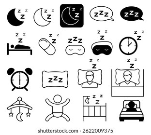 An Exceptional Sleep Icons Collection Perfect for Enhancing Your Creative Projects