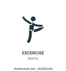 Excercise Glyph Icon Vector On White Background. Flat Vector Excercise Icon Symbol Sign From Modern Sports Collection For Mobile Concept And Web Apps Design.