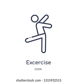 Excercise Icon From Sports Outline Collection. Thin Line Excercise Icon Isolated On White Background.