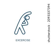 excercise icon. Thin linear excercise outline icon isolated on white background. Line vector excercise sign, symbol for web and mobile