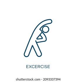 excercise icon. Thin linear excercise outline icon isolated on white background. Line vector excercise sign, symbol for web and mobile