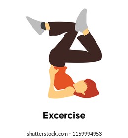 Excercise Icon Vector Isolated On White Background, Excercise Transparent Sign , Standing Human Or People Cartoon Character Illustration