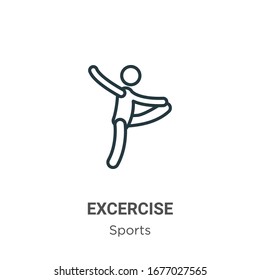 Excercise Outline Vector Icon. Thin Line Black Excercise Icon, Flat Vector Simple Element Illustration From Editable Sports Concept Isolated Stroke On White Background