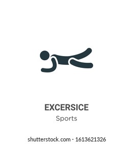 Excersice glyph icon vector on white background. Flat vector excersice icon symbol sign from modern sports collection for mobile concept and web apps design.